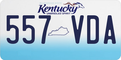 KY license plate 557VDA