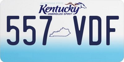 KY license plate 557VDF