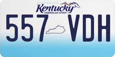 KY license plate 557VDH