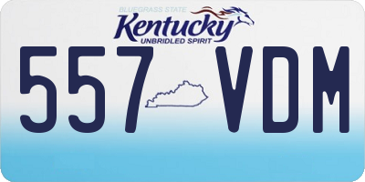 KY license plate 557VDM