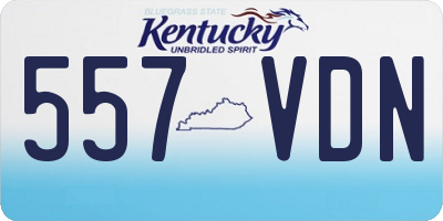KY license plate 557VDN