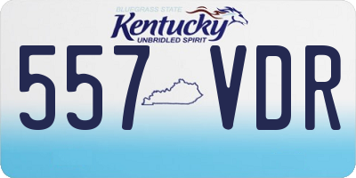 KY license plate 557VDR
