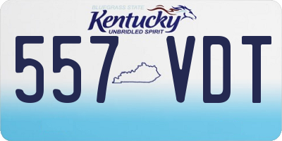 KY license plate 557VDT