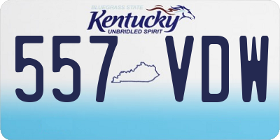 KY license plate 557VDW