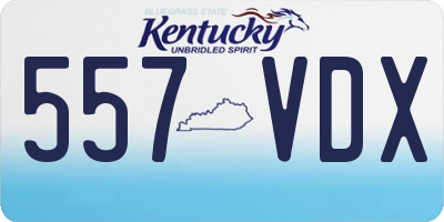 KY license plate 557VDX