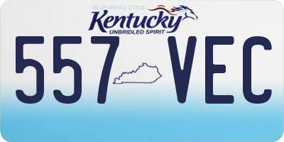 KY license plate 557VEC