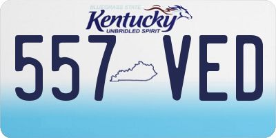 KY license plate 557VED
