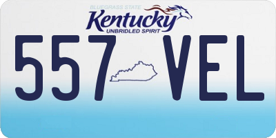 KY license plate 557VEL