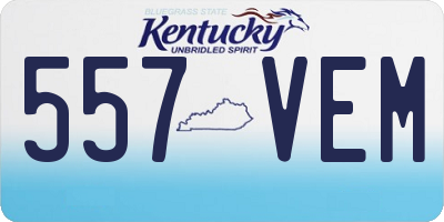 KY license plate 557VEM