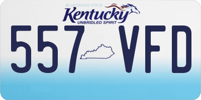KY license plate 557VFD
