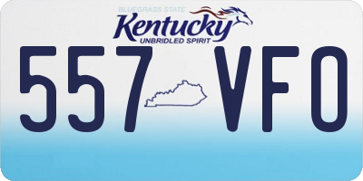 KY license plate 557VFO