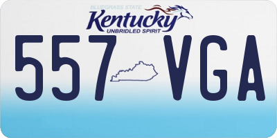 KY license plate 557VGA