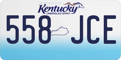 KY license plate 558JCE