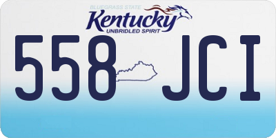 KY license plate 558JCI