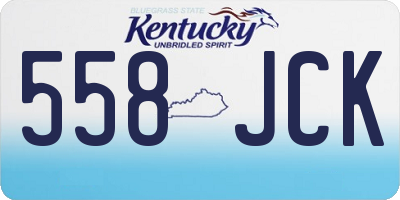 KY license plate 558JCK