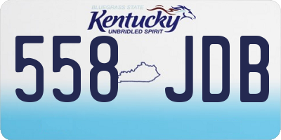KY license plate 558JDB