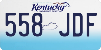 KY license plate 558JDF