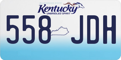 KY license plate 558JDH