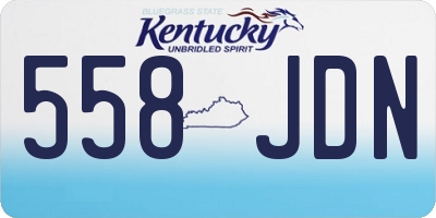 KY license plate 558JDN