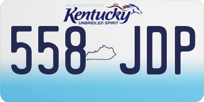 KY license plate 558JDP