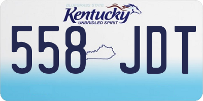 KY license plate 558JDT
