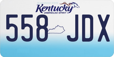 KY license plate 558JDX
