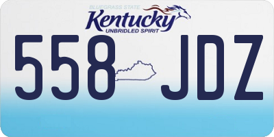 KY license plate 558JDZ