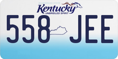 KY license plate 558JEE