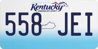 KY license plate 558JEI