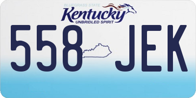 KY license plate 558JEK