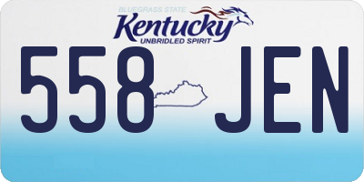 KY license plate 558JEN
