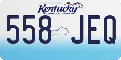 KY license plate 558JEQ