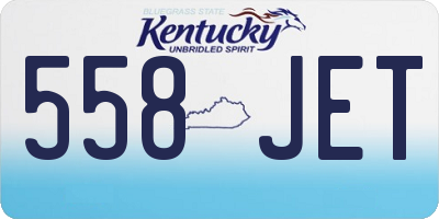 KY license plate 558JET