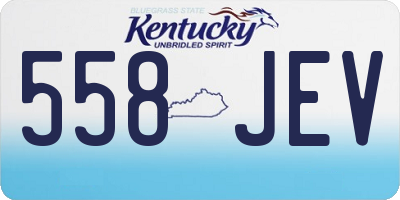 KY license plate 558JEV