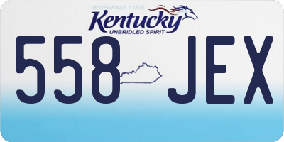 KY license plate 558JEX