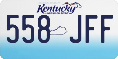 KY license plate 558JFF