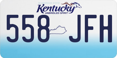 KY license plate 558JFH