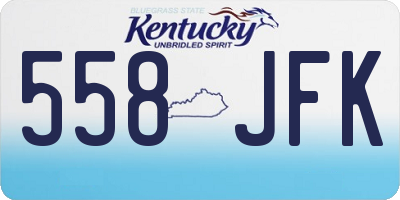 KY license plate 558JFK