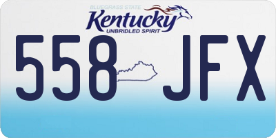 KY license plate 558JFX