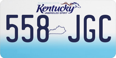 KY license plate 558JGC