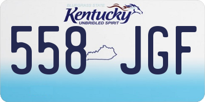 KY license plate 558JGF