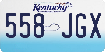KY license plate 558JGX