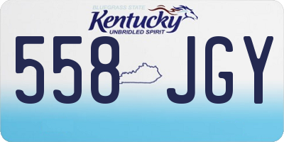 KY license plate 558JGY