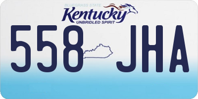 KY license plate 558JHA