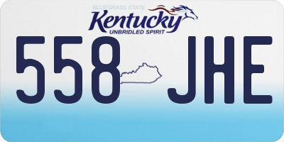 KY license plate 558JHE