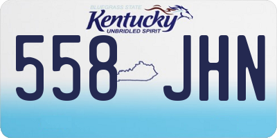 KY license plate 558JHN