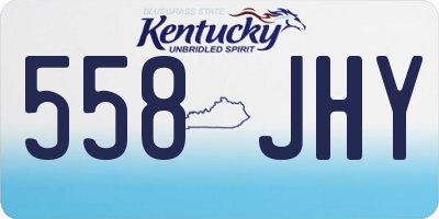 KY license plate 558JHY