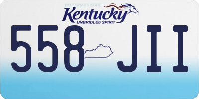 KY license plate 558JII