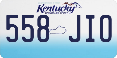 KY license plate 558JIO