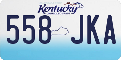 KY license plate 558JKA
